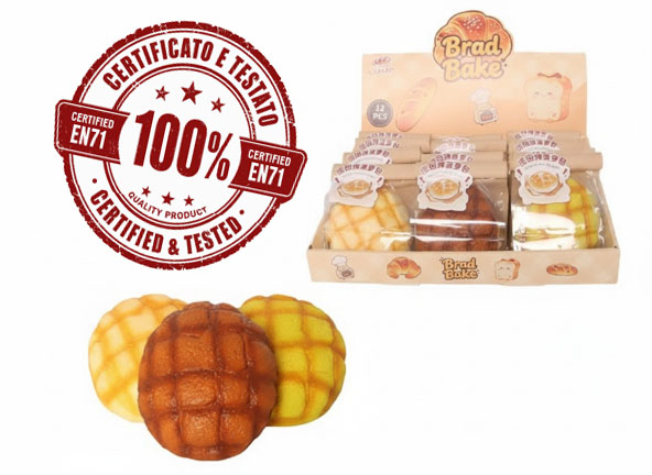 SQUISHY Pineapple Bun PU Slow Rise (Ricrescita Lenta) 10x10x3.5cm In Window bag- 3ass – In espo da 12pz…x12…x192